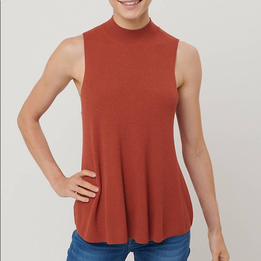LOFT Mock Neck Swing Sweater Tank